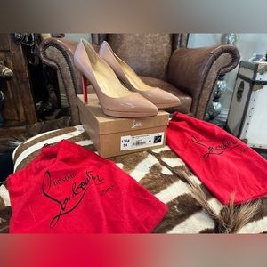 Authentic Christian Louboutin pigalle Plato 100 patent Nude size 41
